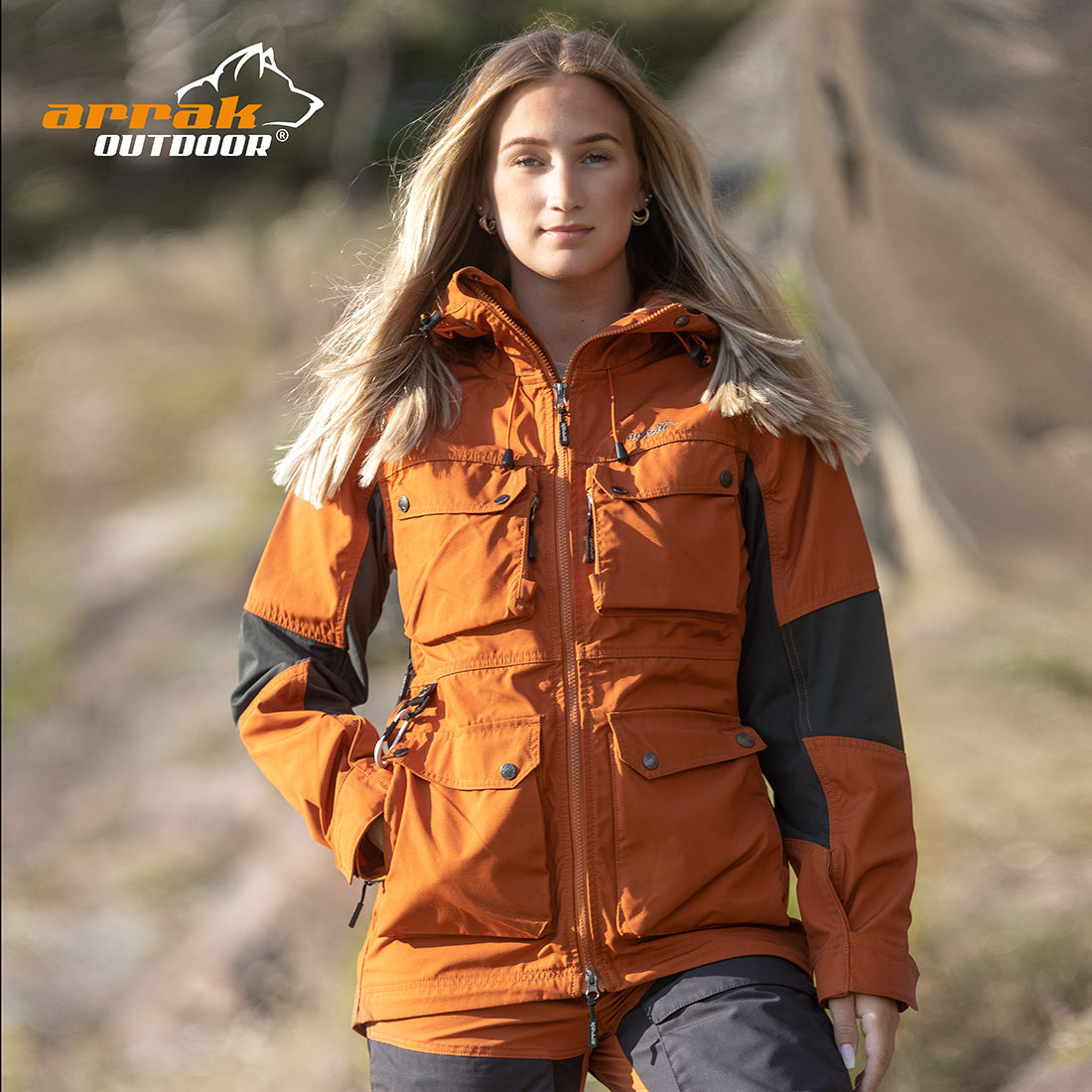 Hybrid Jacket, Kvinde - Orange